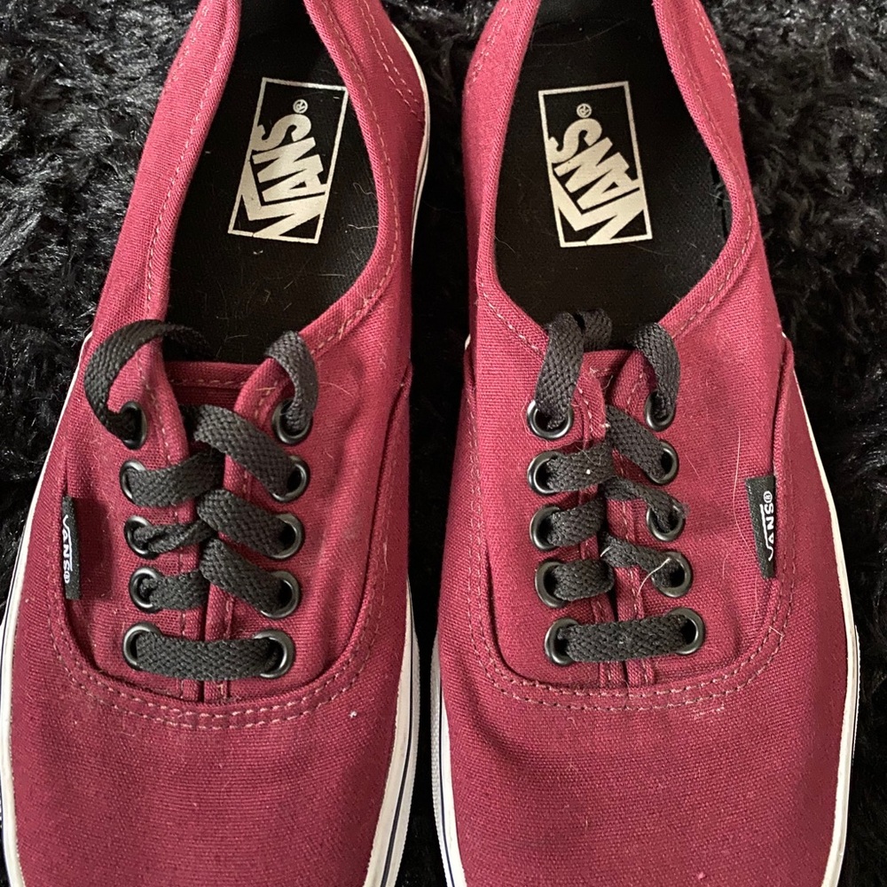 Maroon Vans with Black Laces